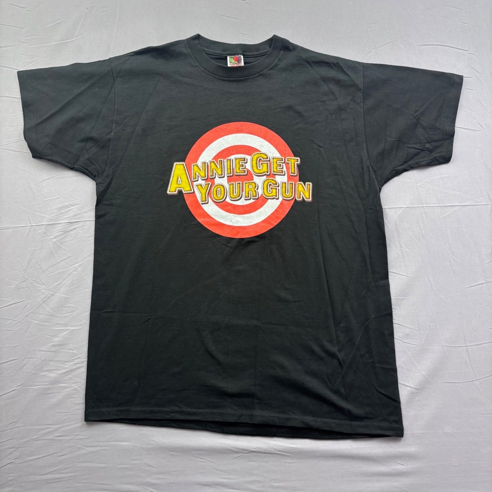 Vintage Fruit of the Loom‎ Annie Get Your Gun Broadway Musical T-Shirt Black XL